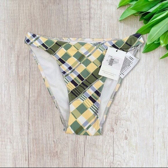 Faithfull the Brand Plaid Bikini Bottoms in Billie Check Print Small - Picture 2 of 6
